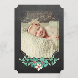 Convite O sorvo floral rústico N da tipografia do quadro