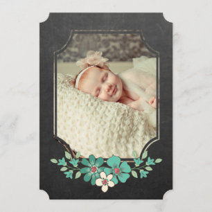 Convite O sorvo floral rústico N da tipografia do quadro