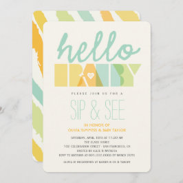 Convite O sorvo moderno do verde olá! & vê o chá de