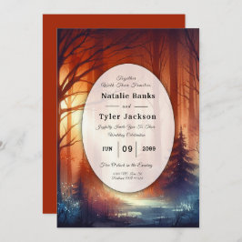 Convite O Spell de Woodland do Casamento de Folhas