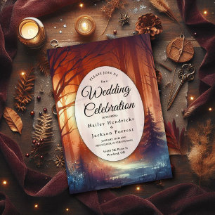 Convite O Spell de Woodland do Casamento de Folhas