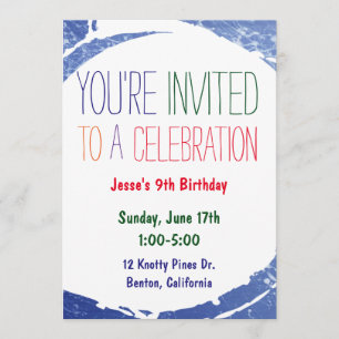 Convite O Splatter da pintura convida a festa na piscina