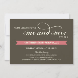 Convite O Sr. e a Sra. Chá de casamento/Janto de ensaio C