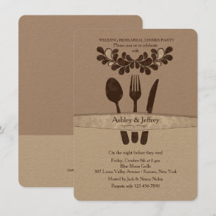 Convite O Sr. e a Sra. Utensils Jantam