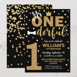 Convite O Sr. Onemagistrale Invitation Black e Dourado