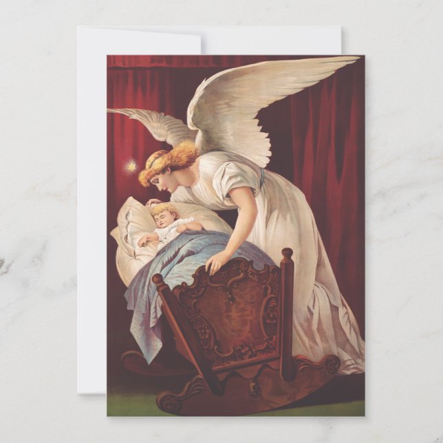 Convite O sussurro de anjo perto do berço (Frente)