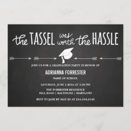 Convite O Tassel Valia A Pena De Chalkboard Hassle