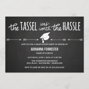 Convite O Tassel Valia A Pena De Chalkboard Hassle