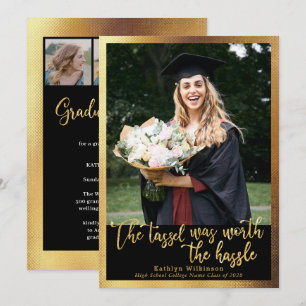 Convite O Tassel valia o Formando Fotográfico 4 Dourado de