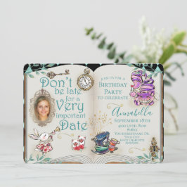 Convite O tema "Alice no País das Maravilhas"