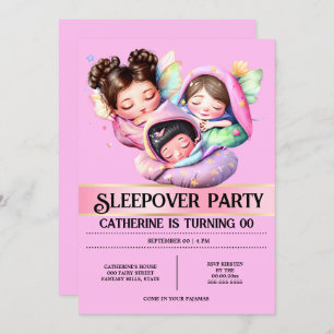 Convite O tema da fada é sonâmbulo, garotas rosa