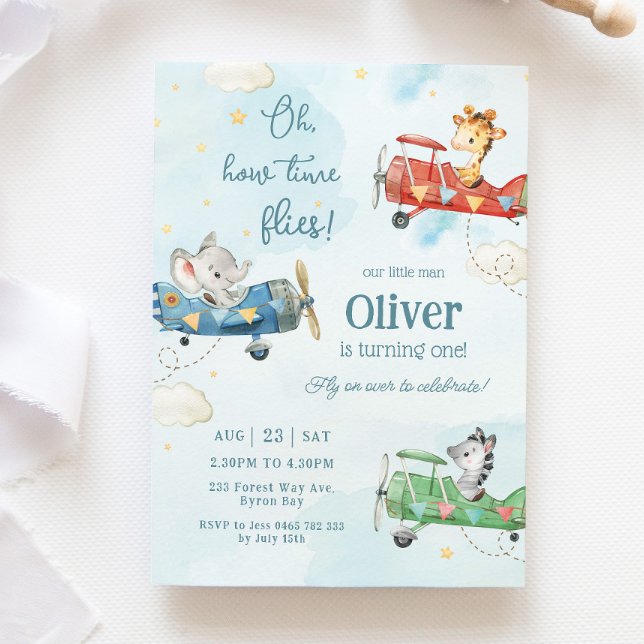 Convite O Tempo de Aventura para Aviões de Animais Cachorr (Criador carregado)