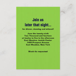 Convite O TEXTO COMPULSIVO - Bar Mitzvah Party Card