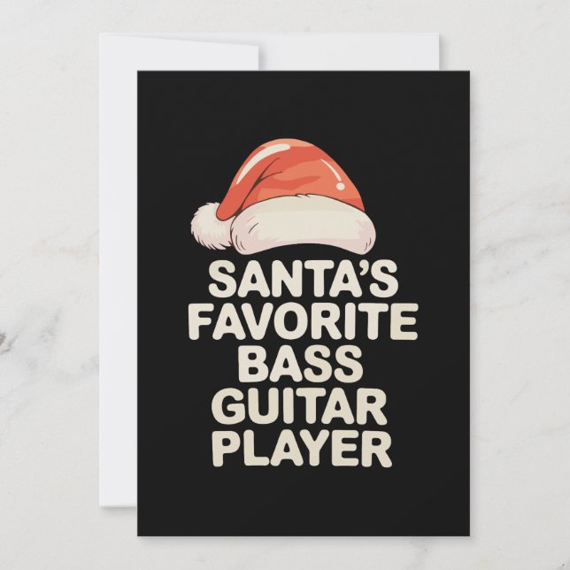 Convite O Tocador de Baixo Favorito do Papai Noel Natal (Frente)