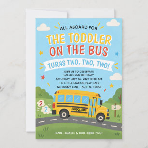 Convite O Toddler no Ônibus Faz Dois Anos de Idade