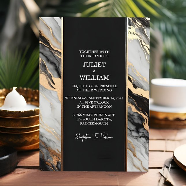 Convite O Trabalho Natural É Casamento De Mármore De Pedra (Criador carregado)