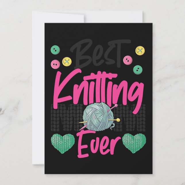 Convite O tricô do Knit Crocheting Acontece com o Knitter (Frente)