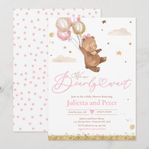 Convite O Urso De Teddy Podemos Trazer Chá de fraldas