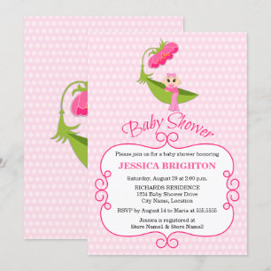 Convite O vagem de ervilha bonito Brown Eyes o chá de