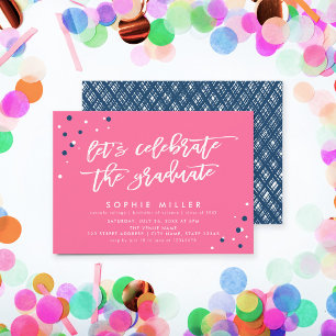 Convite O Vamos azul cor-de-rosa celebra a Parte do Forman