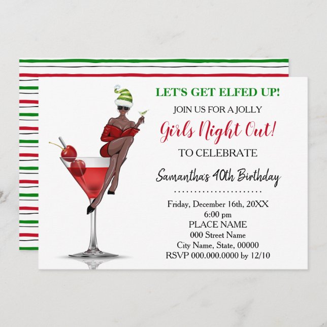 Convite O Vamos de Natal de aniversário fica cansado (Frente/Verso)