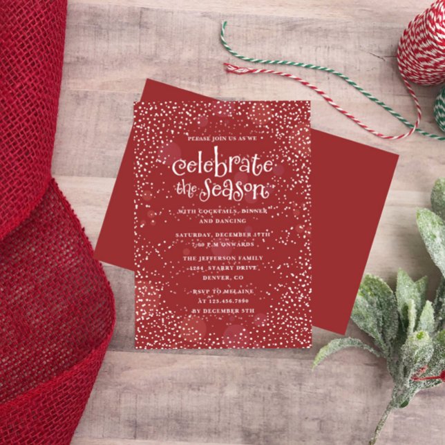 Convite O Vamos de neve celebra a festa de férias da tempo (Criador carregado)