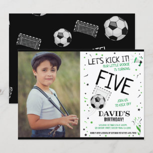 Convite O Vamos Do Rookie Kick It Black Soccer Photo Anive