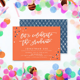 Convite O Vamos laranja celebra o Partido do Formando Form