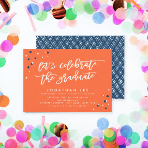 Convite O Vamos laranja celebra o Partido do Formando Form