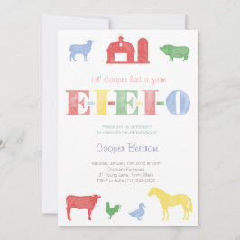 Convite O velho MacDonald Birthday, Convidando Festas de Z