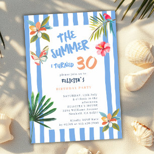 Convite O Verão em que Fiz 30 Anos Trigésimo Aniversário