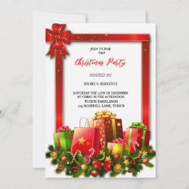 Convite o verde mais elegante, o ouro, o natal vermelho do