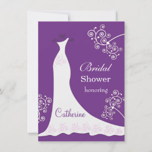 Convite O vestido branco do casamento, espirra no Chá de 
