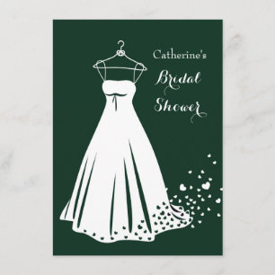Convite O vestido de casamento, corações no chá de pane