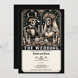 Convite O WEDDING Tarot Skeletons Bride & Groom