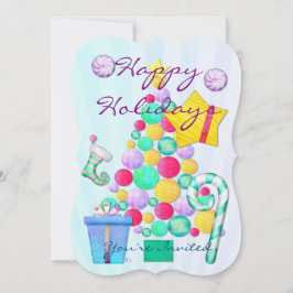 Convite O Whimsey Folk Art de Natal