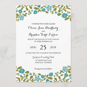 Convite O Wildflower floresce   que Wedding