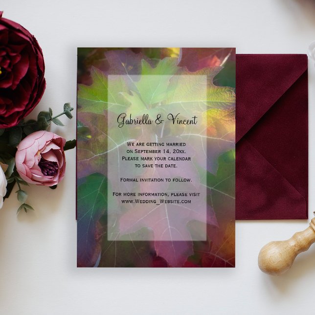 Convite Oak Leaf Hydrangea Casamento outono Salvar a Data (Fall in Love with this woodsy natural Autumn Save the Date Announcement Card.)