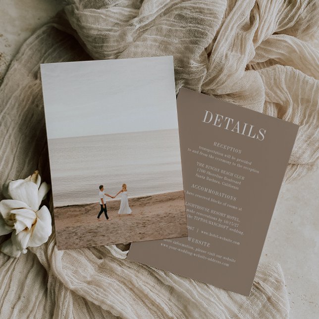 Convite OASIS Wedding Photo Details Card (Criador carregado)