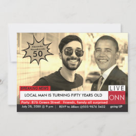 Convite Obama Mens Notícias Engraçadas na TV 50º Aniversár