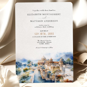 Convite Oberoi Udaivilas Lago Pichola Índia Casamento