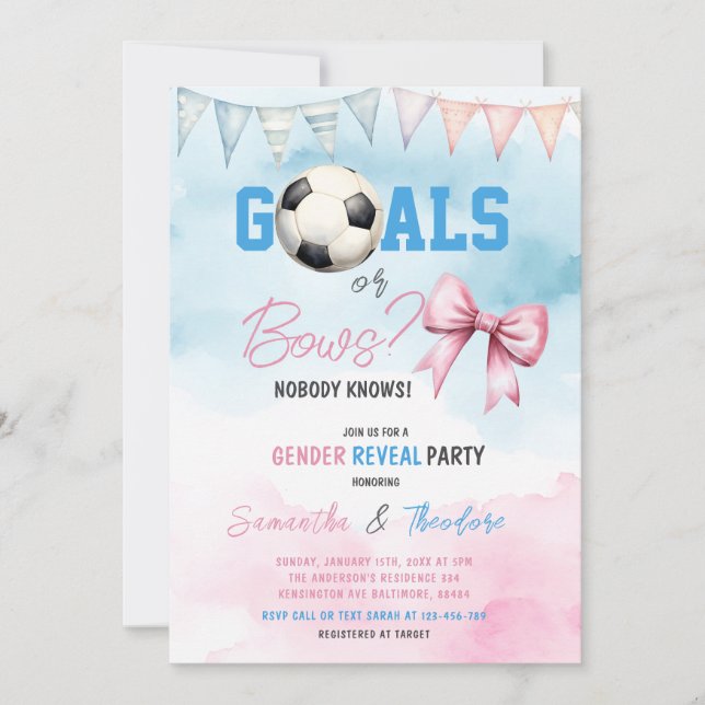 Convite Objetivos de Cores d'Água ou Arcos Menino ou Gêner (Frente)