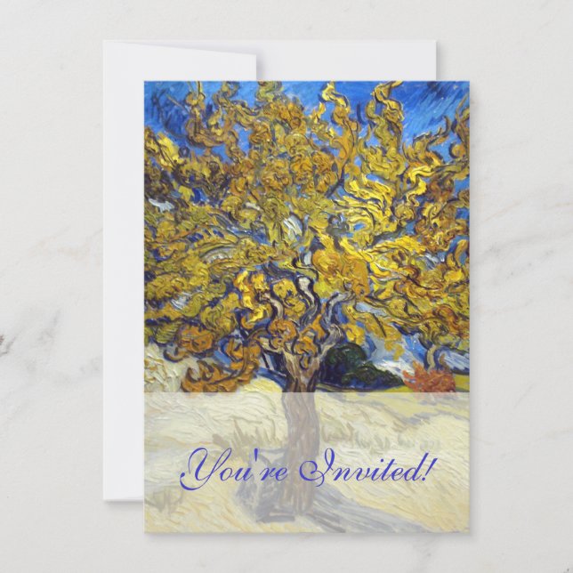 Convite Obra-Prima da Arte da Amoreira de Van Gogh (Frente)