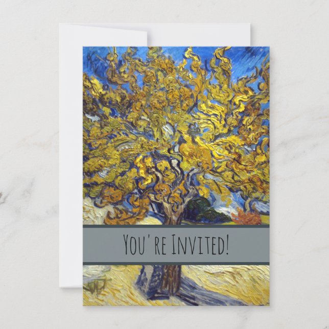 Convite Obra-Prima da Arte da Árvore de Amora de Van Gogh (Frente)