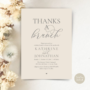 Convite Obrigado A Brunch, Casamento Moderno e Elegante
