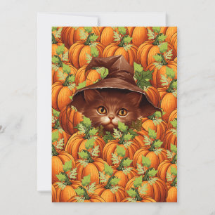 CONVITE OBRIGADO A PUMPKINS CUTE CAT