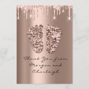 Convite Obrigado Ashley Chá de fraldas Rosa Drives Menino