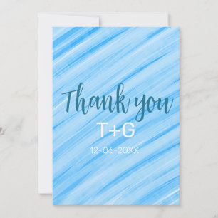Convite Obrigado azul-céu que você adiciona nome do casal 