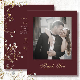 Convite Obrigado Casamento Escrito Dourado Branco Vermelho