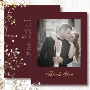 Convite Obrigado Casamento Escrito Dourado Branco Vermelho